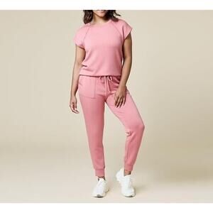 Softies Women's Copper Rose Pure Dream V-Neck Lounge Set Size XL